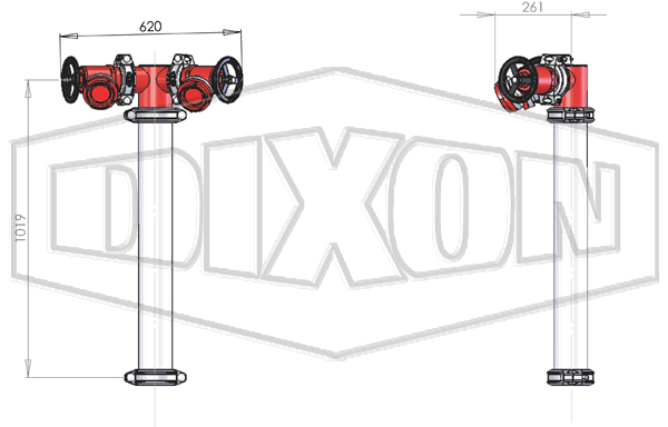 WA Twin Hydrant Riser